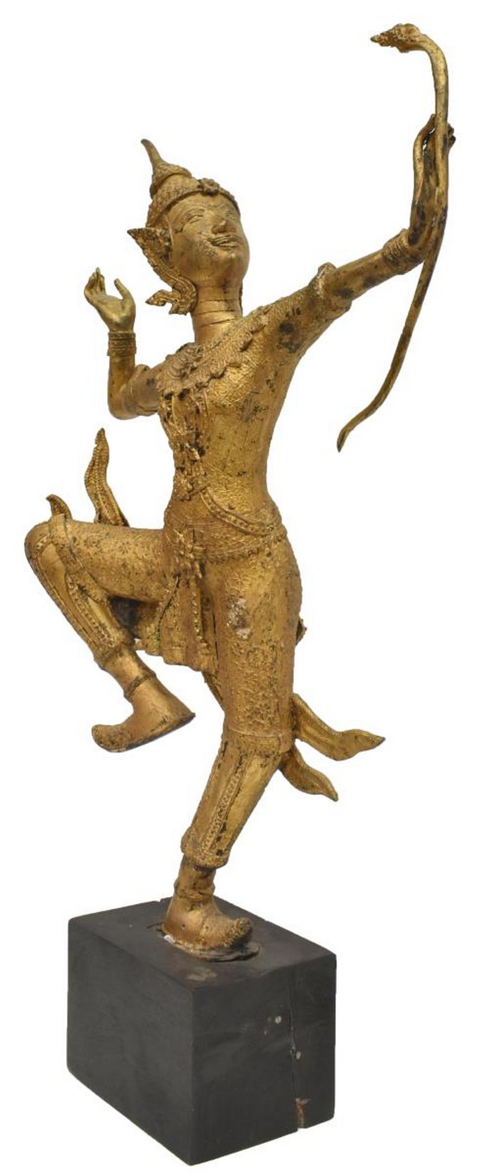 THAI GILT BRONZE PHRA RAM (RAMA) ARCHER FIGURE (1 of 3)
