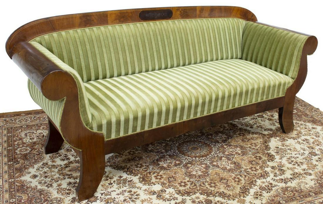 BIEDERMEIER MAHOGANY UPHOLSTERED SOFA (1 of 3)