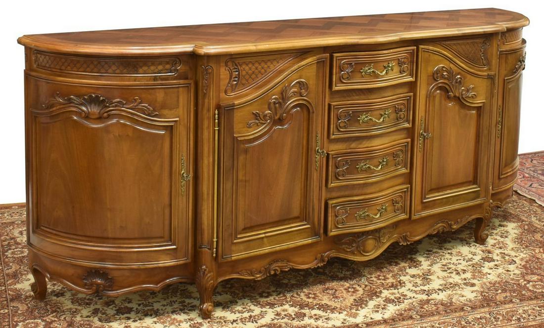 FRENCH LOUIS XV STYLE WALNUT SIDEBOARD (1 of 7)