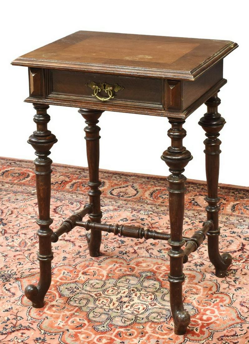 CONTINENTAL CARVED OAK SIDE TABLE (1 of 5)