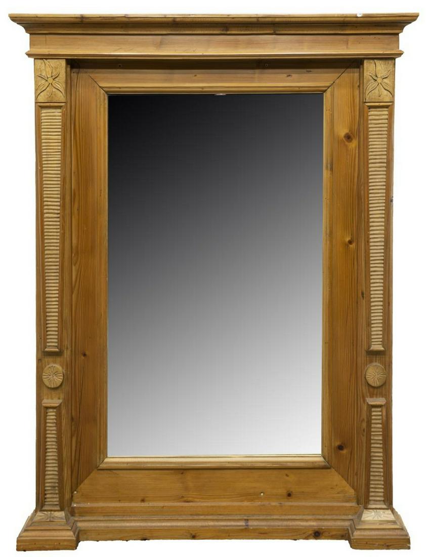 FRENCH CARVED PINE FRAMED MIRROR, 56" X 43.5" (1 of 3)