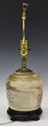 CHINESE GLAZED GINGER JAR TABLE LAMP & SHADE - 4