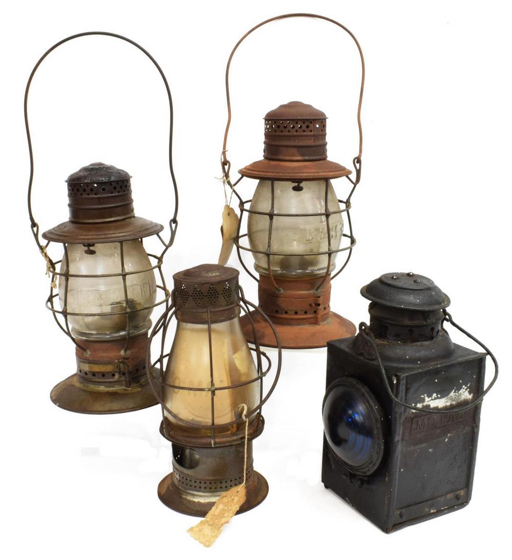 (4) MISSOURI PACIFIC & OTHER RAILROAD LANTERNS (1 of 7)