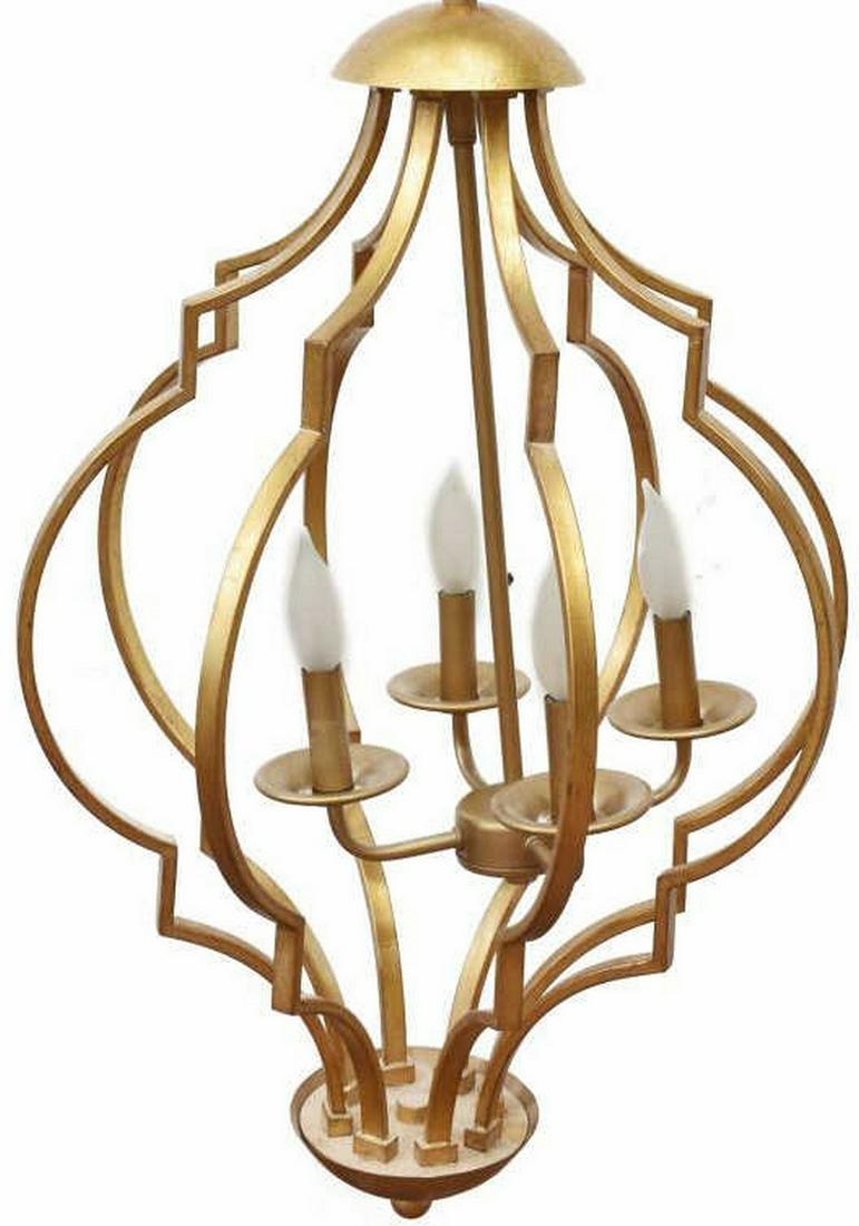 GILT IRON FOUR-LIGHT LANTERN CHANDELIER (1 of 3)
