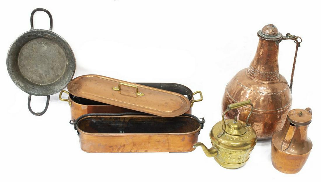 (6) FRENCH HAMMERED COPPER KITCHENWARE ITEMS (1 of 2)