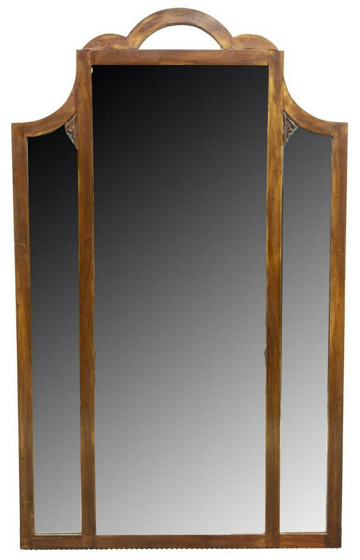 ITALIAN ART NOUVEAU BEVELED MIRROR, 71.5" x 43.75" (1 of 3)