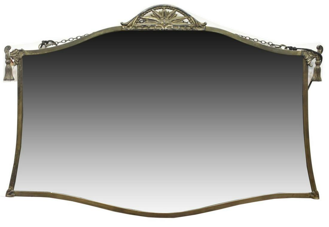 ART DECO METAL FRAMED BEVELED WALL MIRROR (1 of 3)