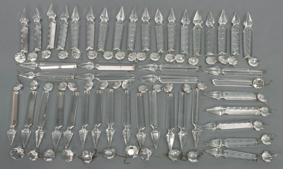 (LOT) CHANDELIER CRYSTAL PRISMS, DROPS, PARTS (1 of 3)
