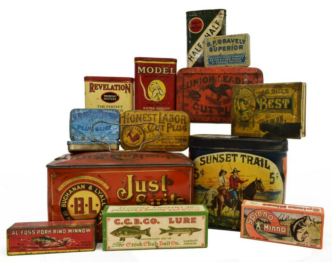 (14) CIGAR, TOBACCO, LURES METAL ADVERTISING TINS (1 of 7)