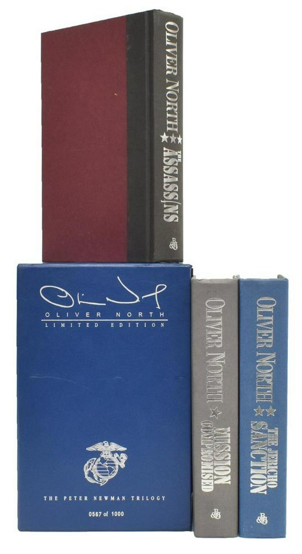 (3) SIGNED OLIVER NORTH PETER NEWMAN TRILOGY BOOKS (1 of 4)