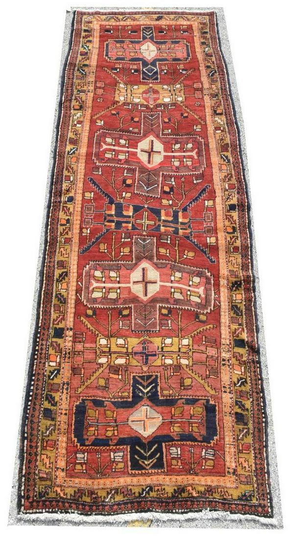 HAND-TIED PERSIAN KOLIA RUNNER RUG, 10'9" X 3'6" (1 of 3)
