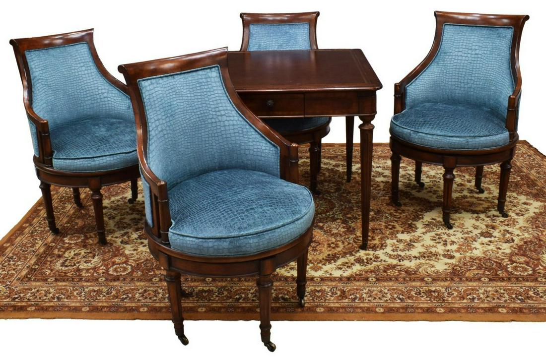 (5) DREXEL HERITAGE GAME TABLE & SWIVEL CHAIRS (1 of 10)