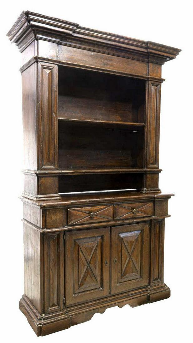 BAROQUE STYLE GEOMETRIC PANELED BOOKCASE (1 of 4)