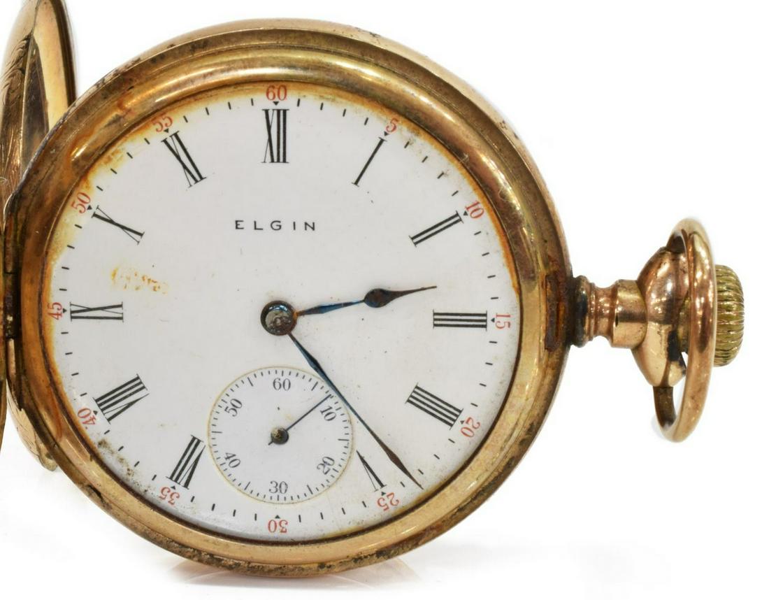 ELGIN 14KT GOLD-FILLED HUNTER CASE POCKET WATCH (1 of 7)