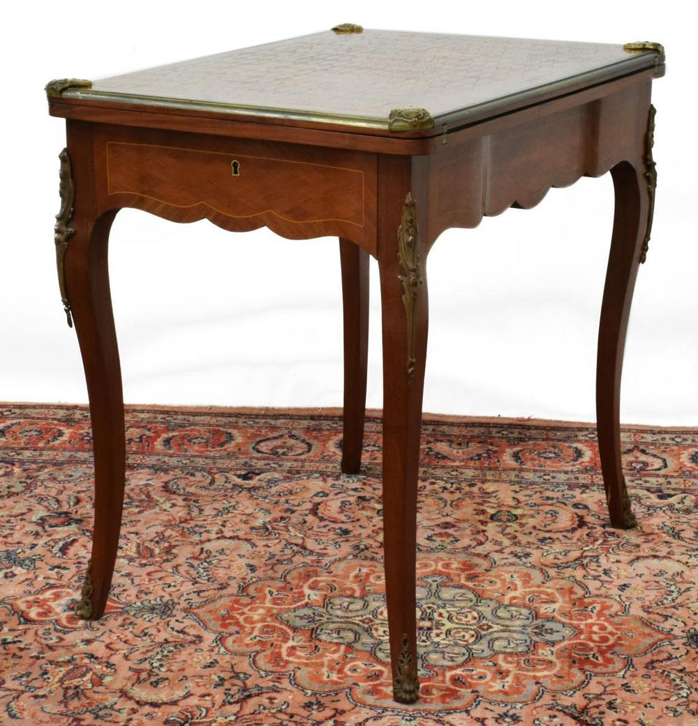FRENCH LOUIS XV STYLE FLIP-TOP GAMES TABLE (1 of 7)