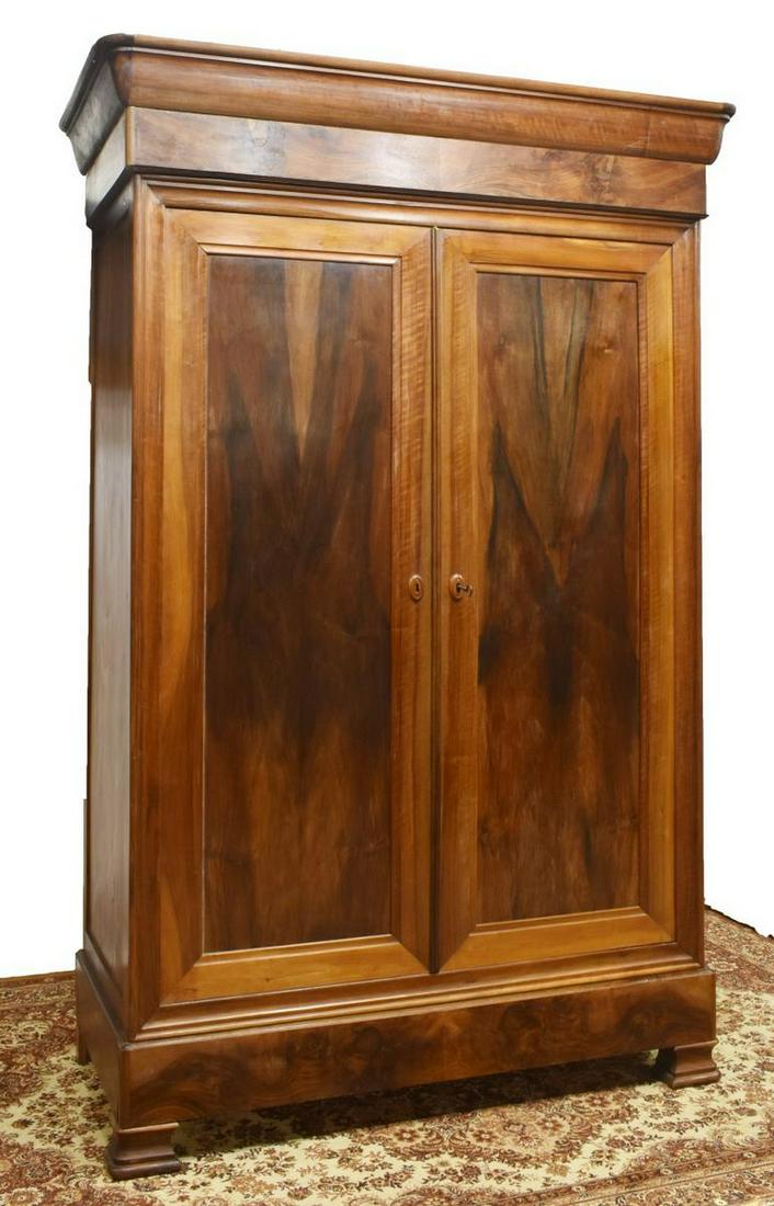 FRENCH LOUIS PHILIPPE PERIOD WALNUT ARMOIRE (1 of 5)