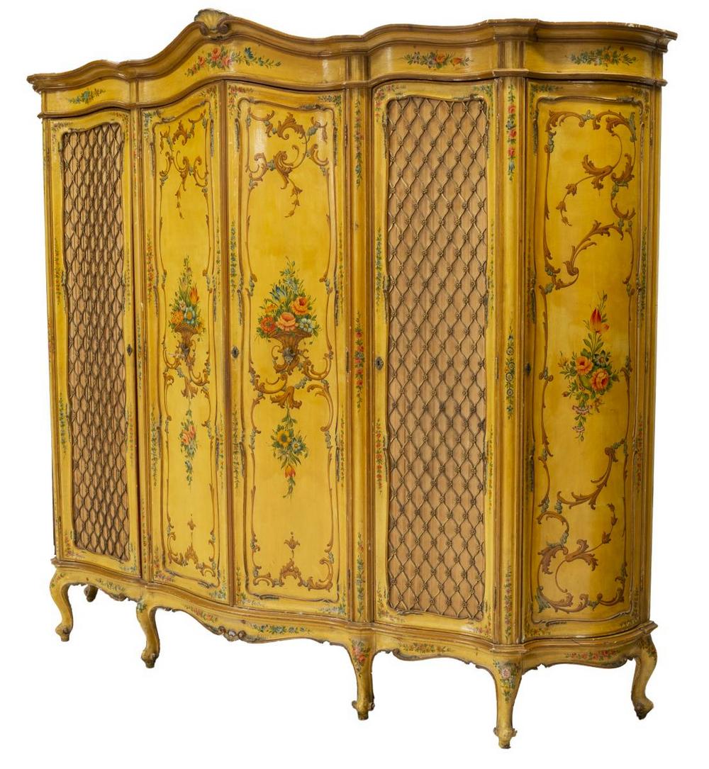LARGE VENETIAN LOUIS XV STYLE PAINTED ARMOIRE (1 of 5)