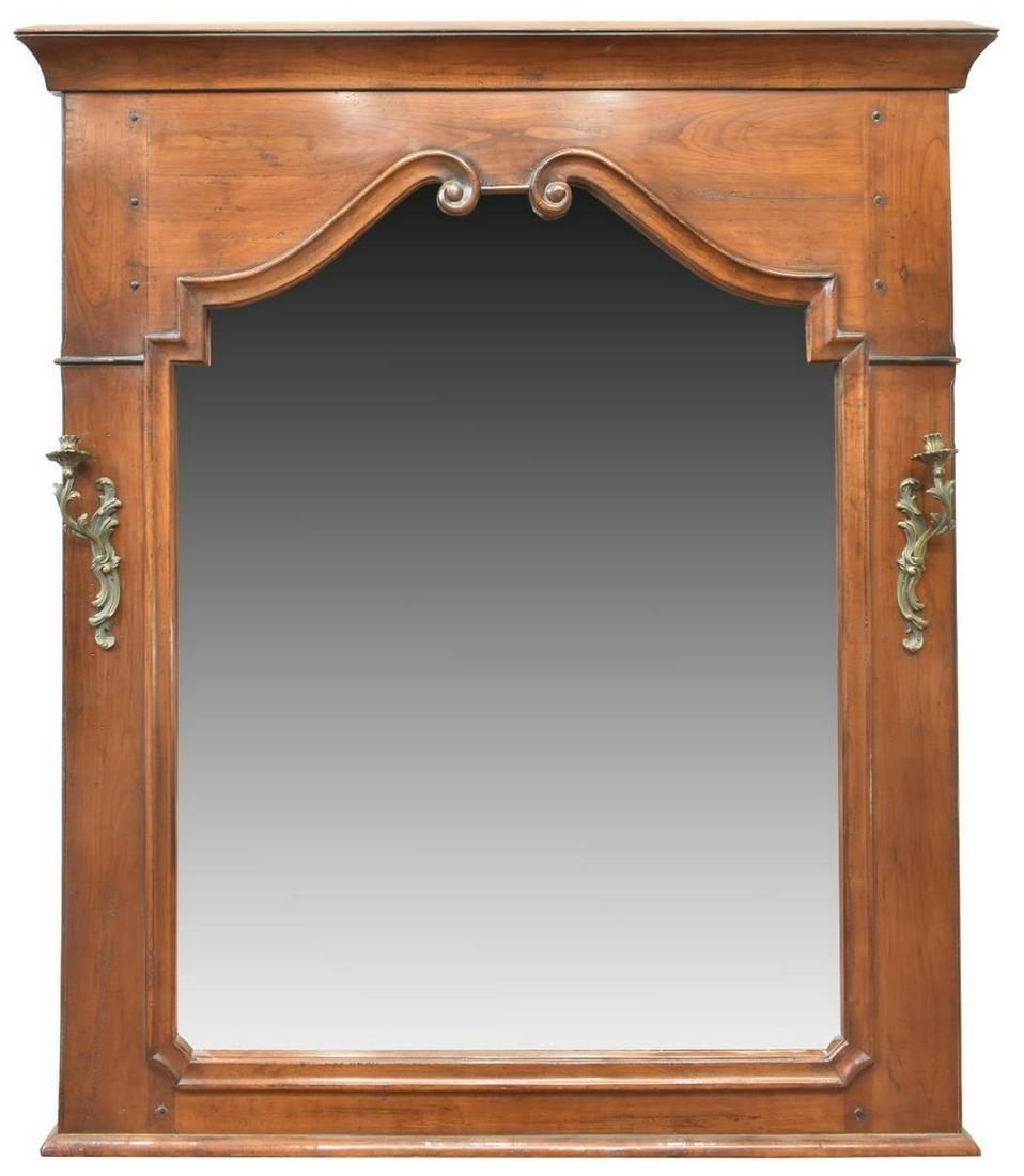 FRENCH PROVINCIAL STYLE WALNUT OVERMANTEL MIRROR (1 of 3)