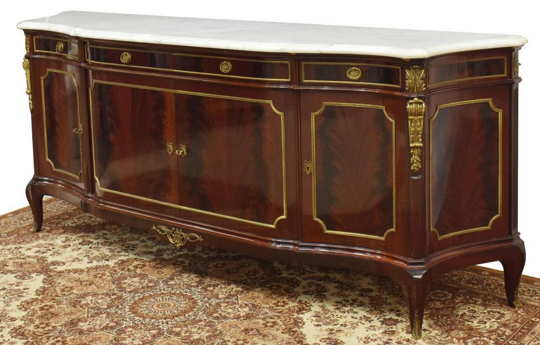 TRANSITIONAL LOUIS XV STYLE MARBLE-TOP SIDEBOARD (1 of 5)