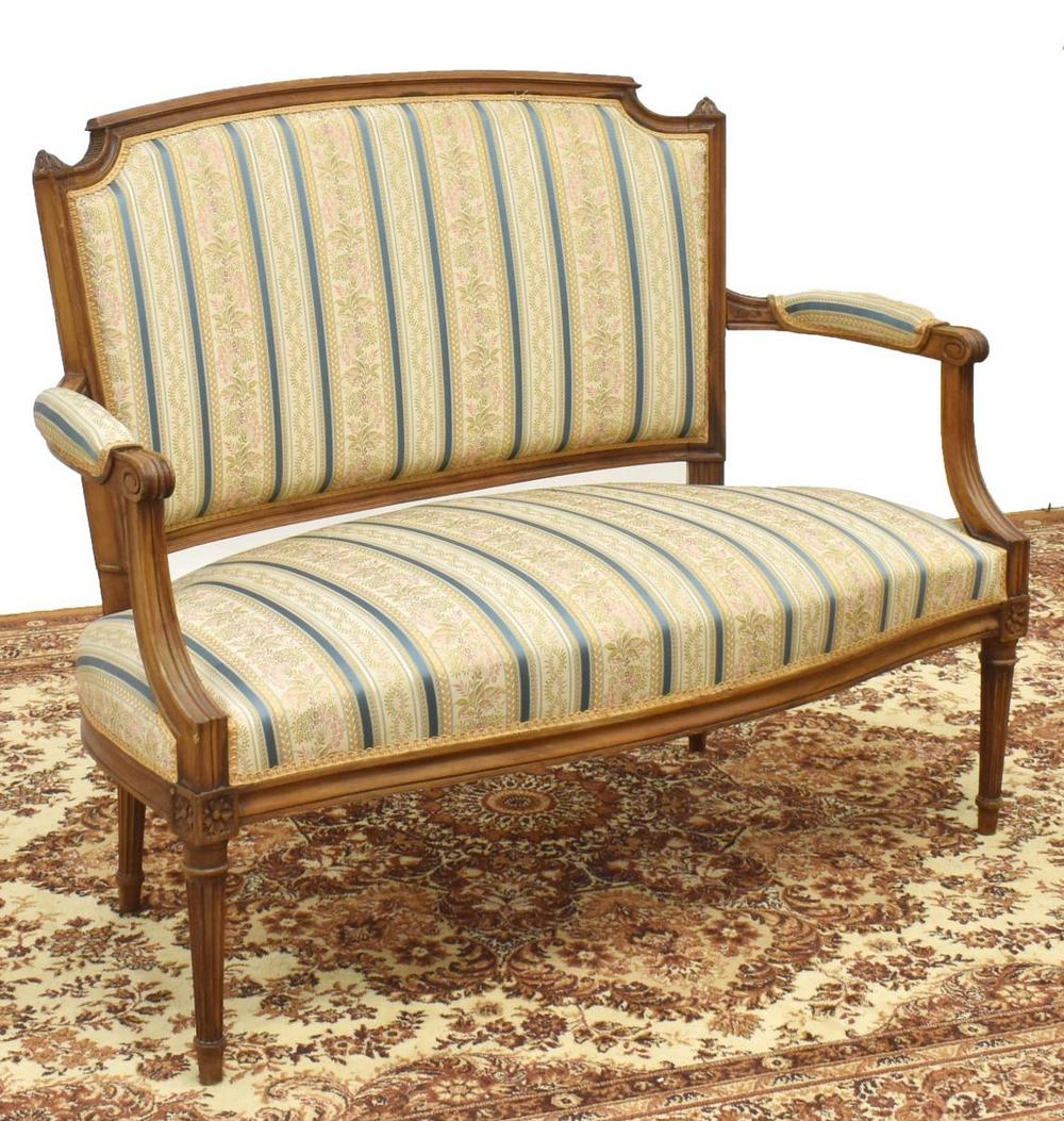 FRENCH LOUIS XVI STYLE UPHOLSTERED SALON SOFA (1 of 3)