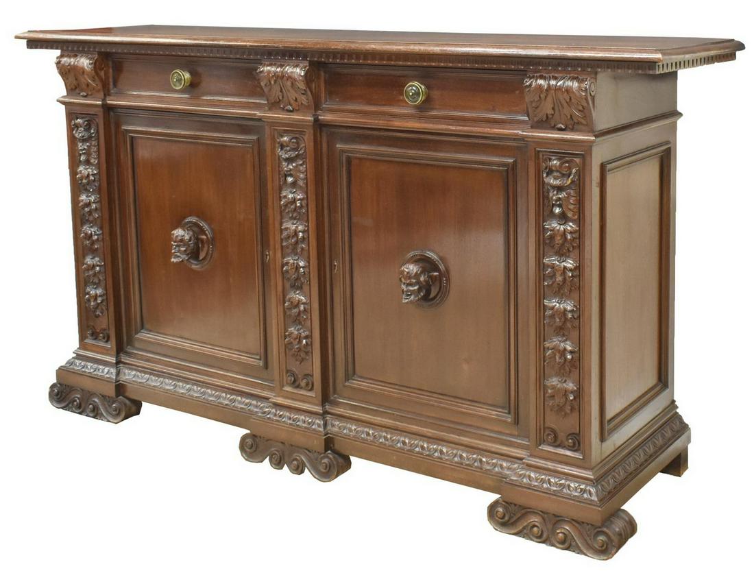 ITALIAN RENAISSANCE REVIVAL WALNUT SIDEBOARD (1 of 5)