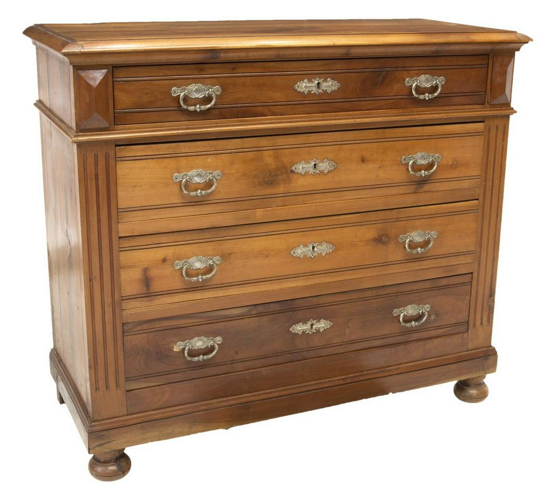 FRENCH HENRI II STYLE FRUITWOOD COMMODE (1 of 5)