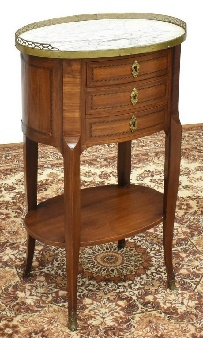 FRENCH LOUIS XVI STYLE MARBLE-TOP SIDE TABLE (1 of 5)
