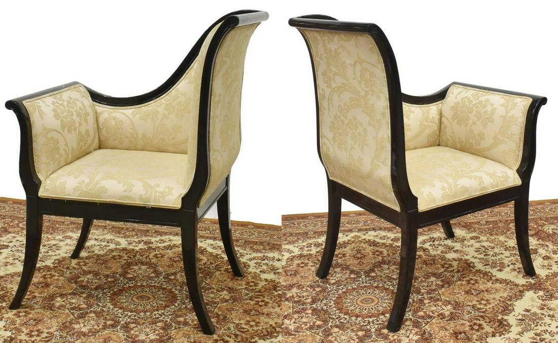 (2)CONTEMPORARY ASYMMETRICAL UPHOLSTERED ARMCHAIRS (1 of 3)