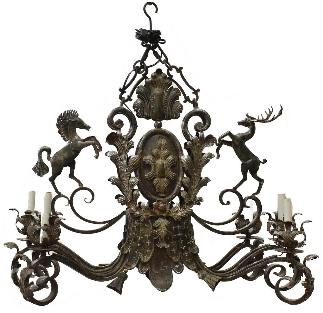 NAO'S FORGE 'MONTANA' IRON SIX-LIGHT CHANDELIER (1 of 2)