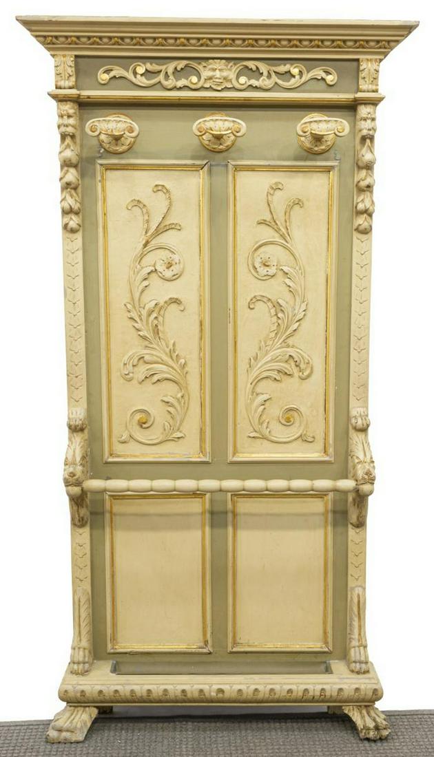 ITALIAN RENAISSANCE REVIVAL PAINTED HALL TREE (1 of 2)