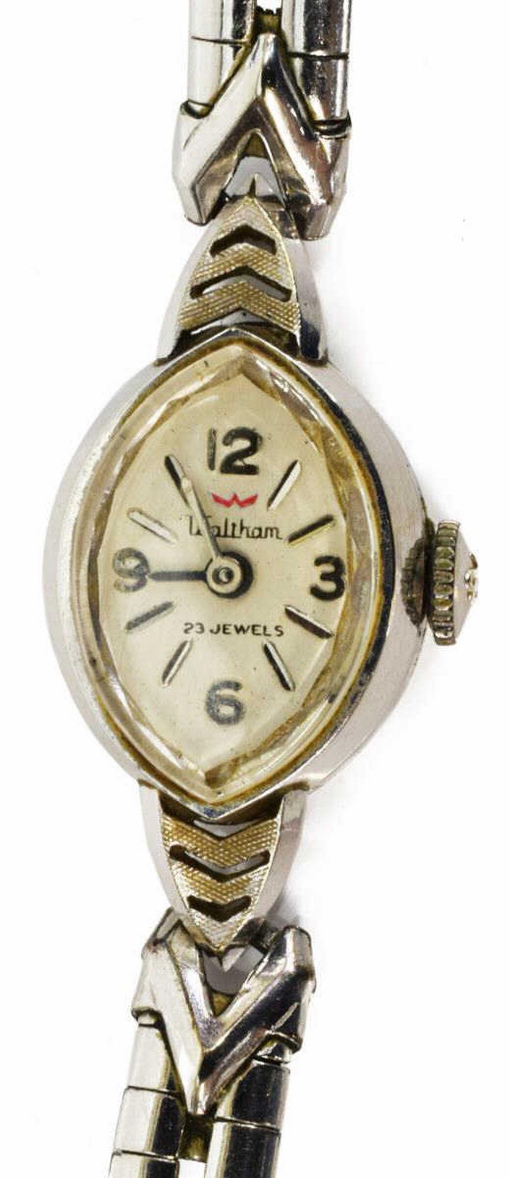 LADIES WALTHAM 14KT WHITE GOLD WRISTWATCH (1 of 7)