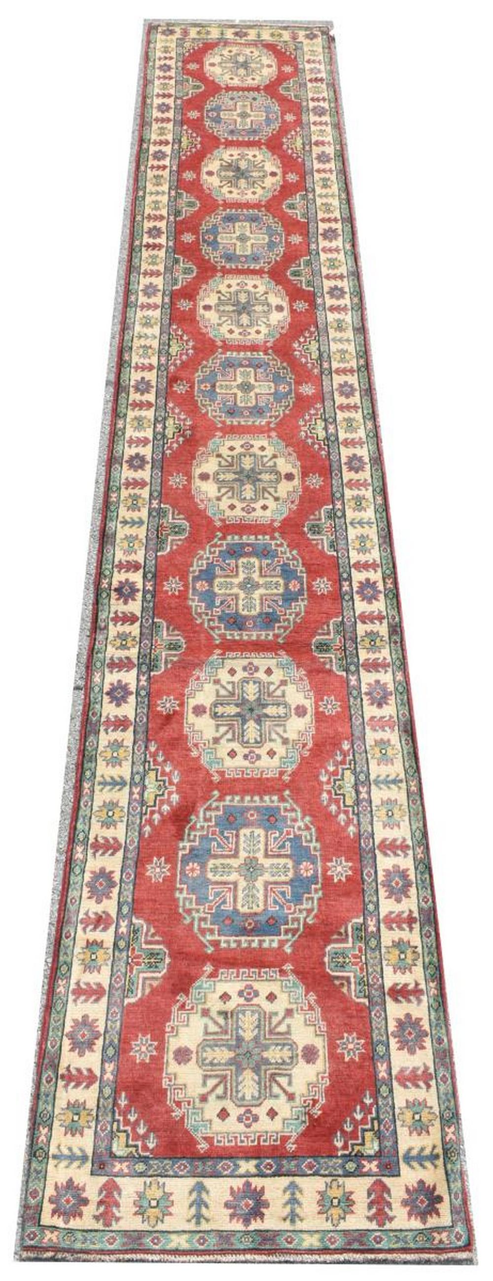 HAND-TIED PERSIAN KAZAK RUNNER RUG, 16'3" X 2'8" (1 of 3)