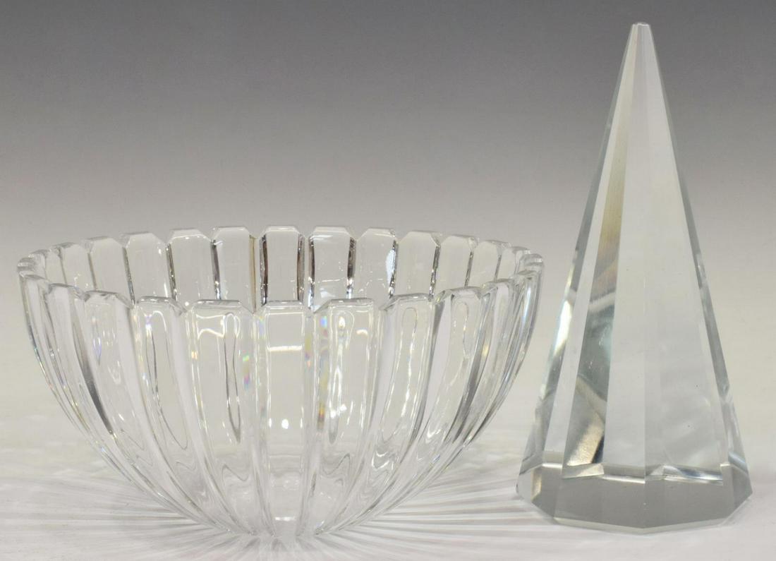 (2) CARTIER CRYSTAL OBELISK & RIEDEL BOWL (1 of 4)