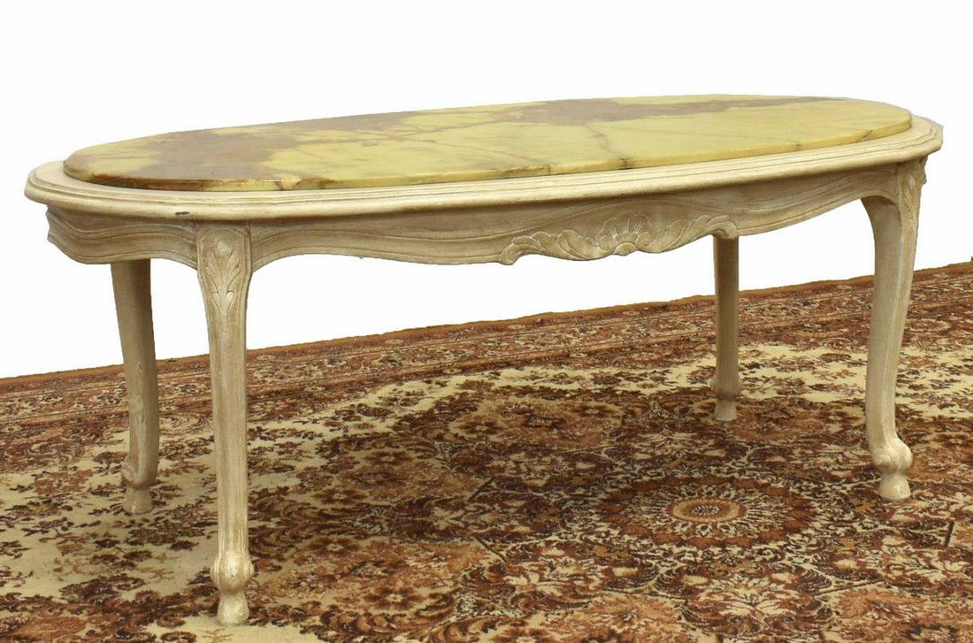 FRENCH LOUIS XV STYLE ONYX-TOP COFFEE TABLE (1 of 3)