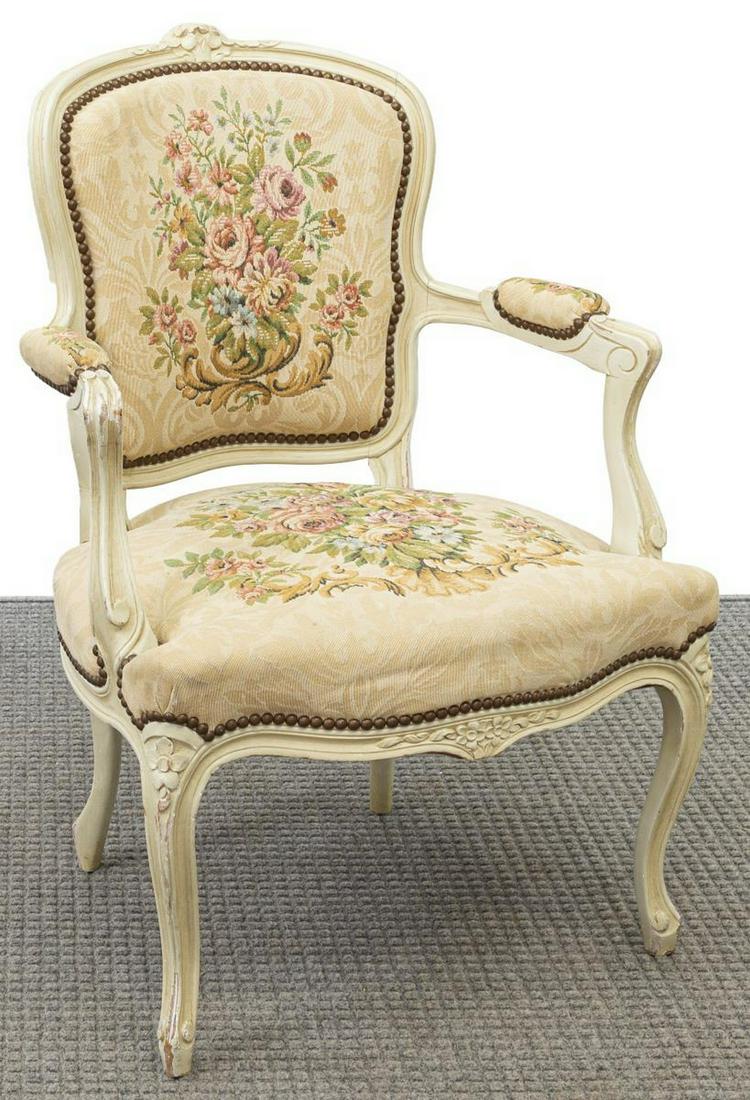 ITALIAN LOUIS XV STYLE PAINTED FAUTEUIL (1 of 3)