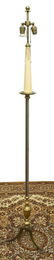 FRENCH GILT METAL TWO-LIGHT STANDING FLOOR LAMP - 2