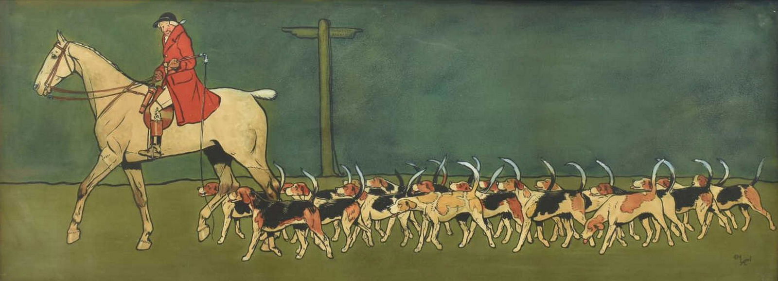 CECIL ALDIN (D.1935) FOX HUNTING LITHOGRAPH PRINT (1 of 4)