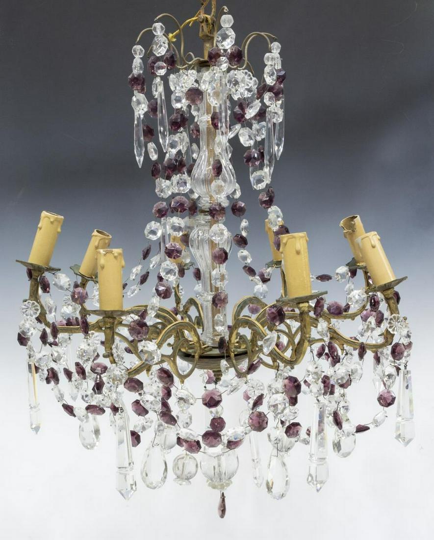 FRENCH PURPLE & CLEAR CRYSTAL 8-LIGHT CHANDELIER (1 of 1)
