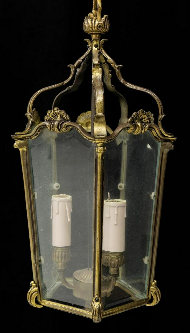 ITALIAN GILT METAL THREE-LIGHT HANGING LANTERN (1 of 1)