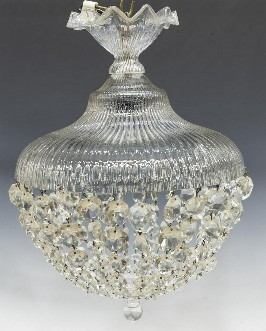 ITALIAN CRYSTAL CANOPY ONE-LIGHT HALL CHANDELIER (1 of 1)