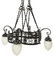 SCROLLED WROUGHT IRON FIVE-LIGHT CHANDELIER