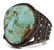 LARGE NATIVE AMERICAN SILVER & TURQUOISE CUFF - 2