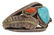 NATIVE AMERICAN SILVER TURQUOISE RED CORAL CUFF - 3