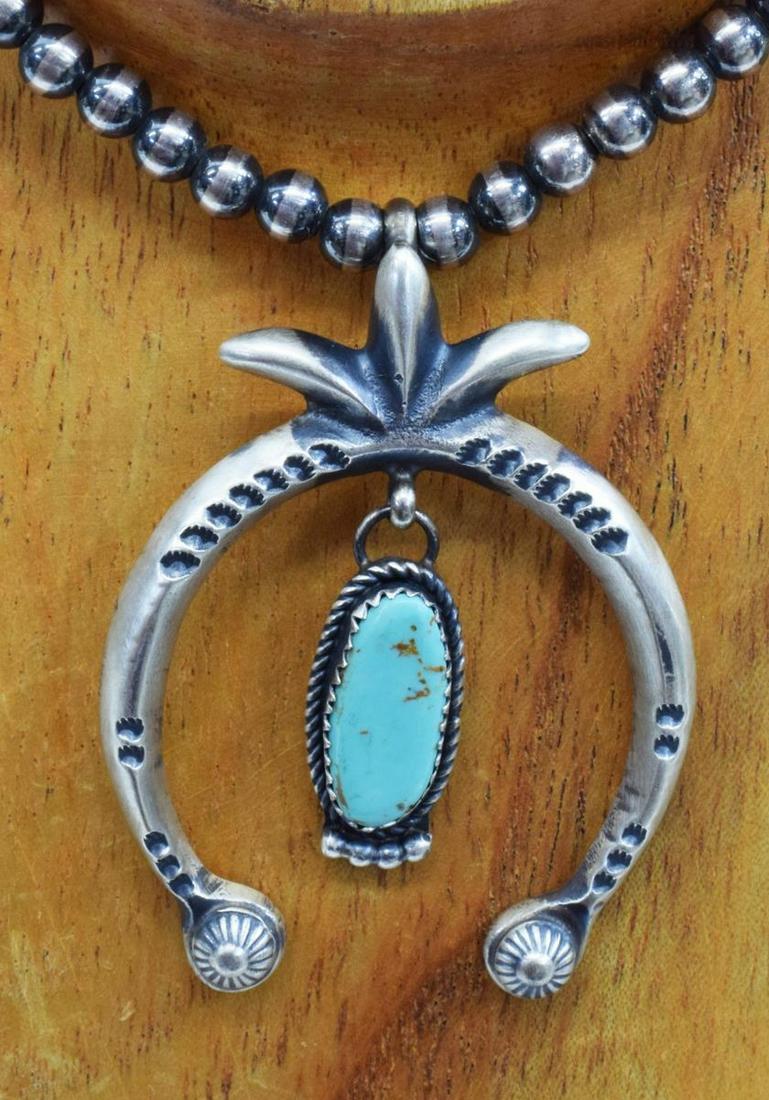 MARTHA CAYATINETO SILVER & TURQUOISE NAJA PENDANT (1 of 5)