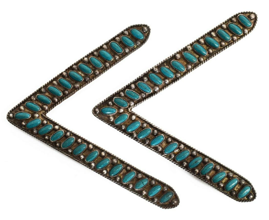 NATIVE AMERICAN SILVER COLLAR TIPS (1 of 2)