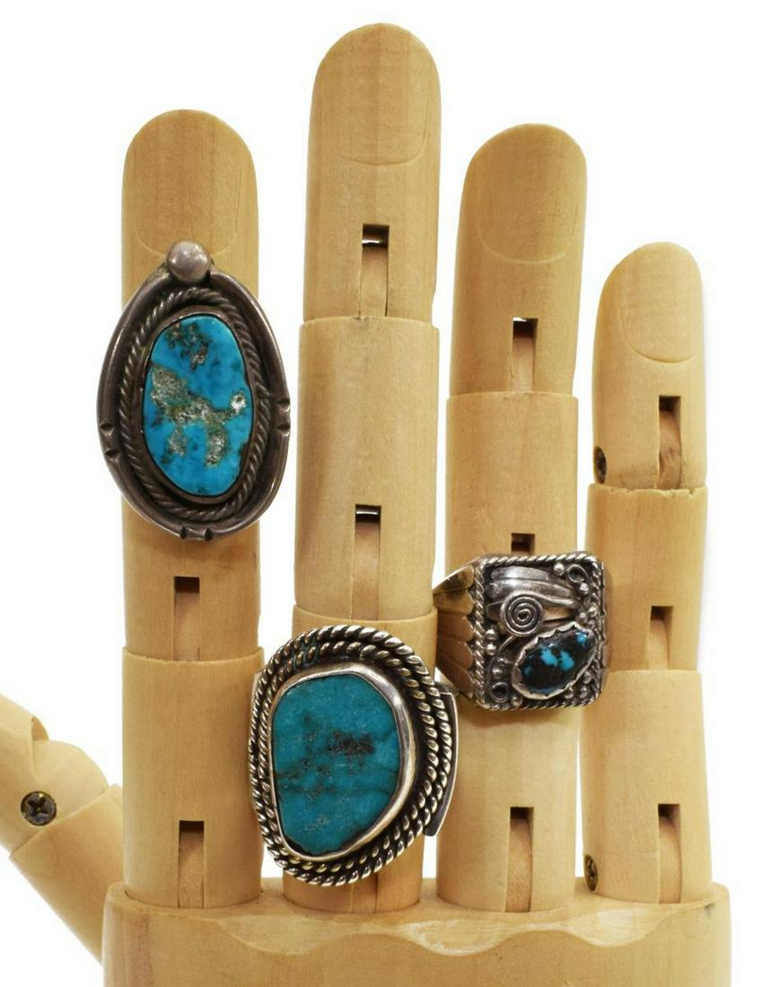 (3) NATIVE AMERICAN & SOUTHWEST TURQUOISE RINGS (1 of 3)