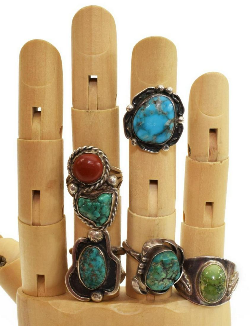 (5) NATIVE AMERICAN & SOUTHWEST SILVER RINGS (1 of 3)