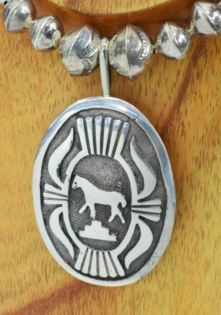 NATIVE AMERICAN SILVER OVERLAY HORSE PENDANT (1 of 5)