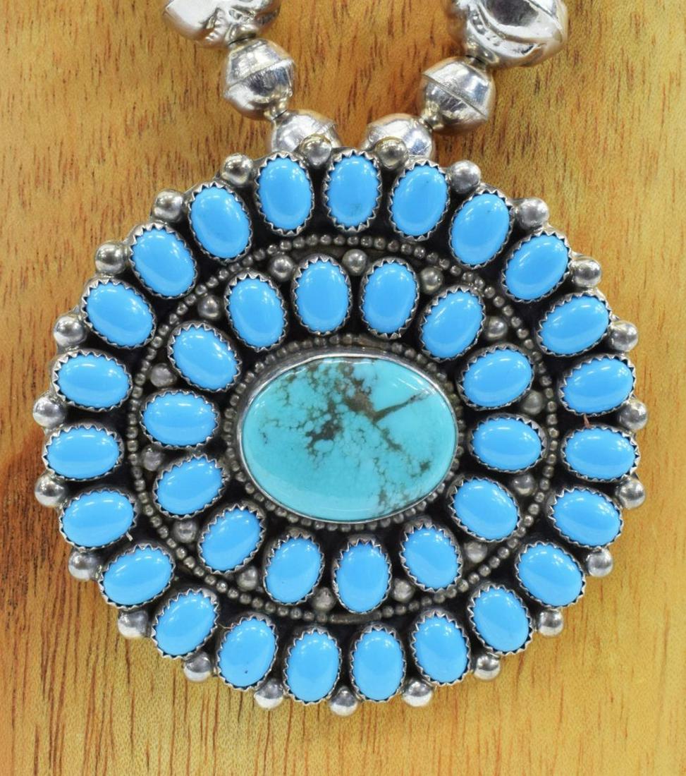 KATHLEEN CHAVEZ NAVAJO TURQUOISE CLUSTER PENDANT (1 of 5)