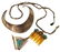 (4) SILVER SCARF SLIDE, HAIR COMB, EYEGLASS CHAIN